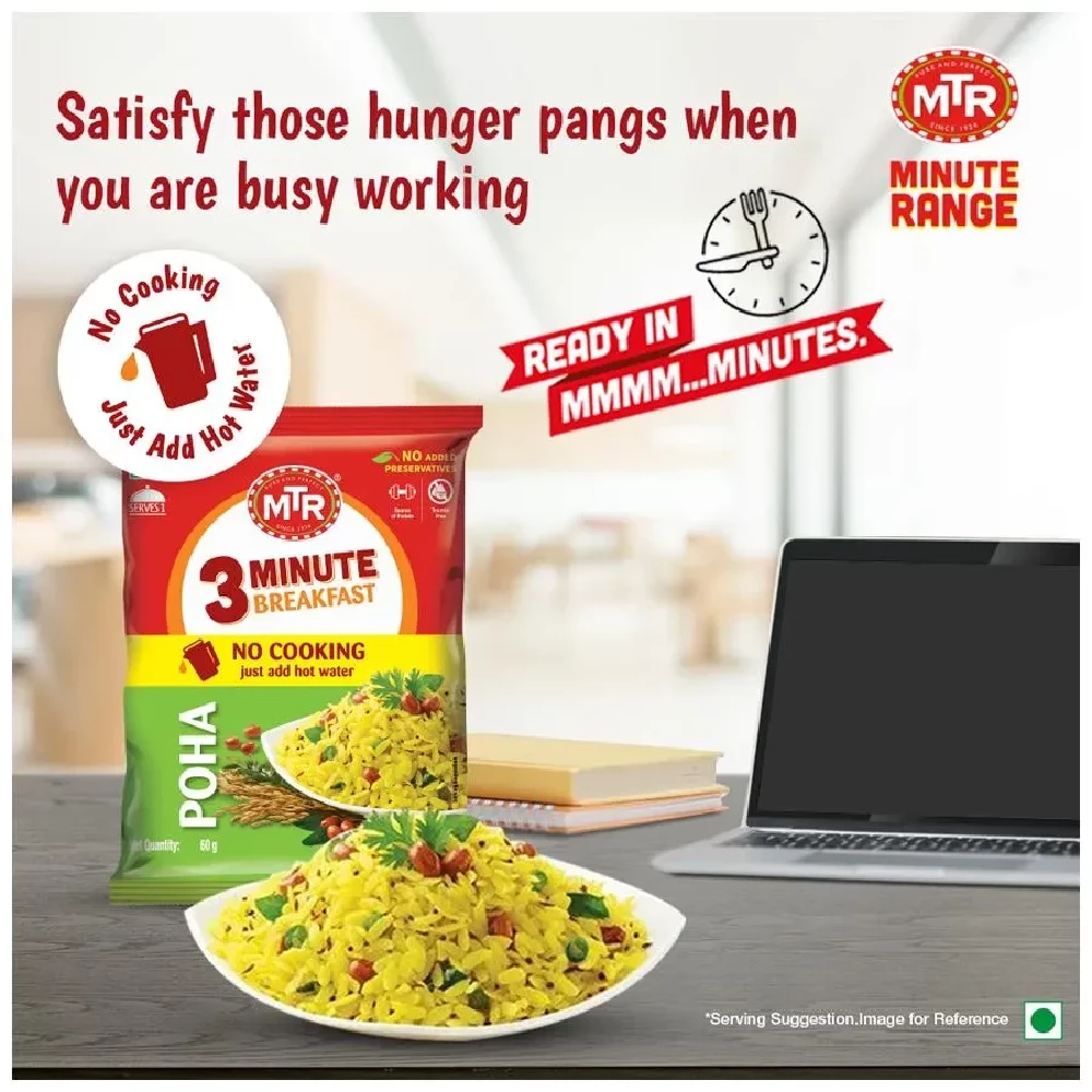 MTR 3 Minute Breakfast - Poha, 60 g Pouch-8.webp